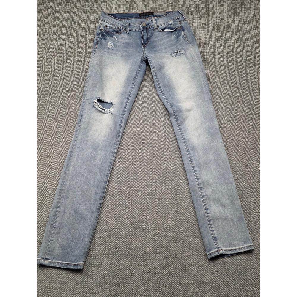 AEROPOSTALE Skinny Jeans Women Light Wash Distressed Ripped Blue Denim Pant Size